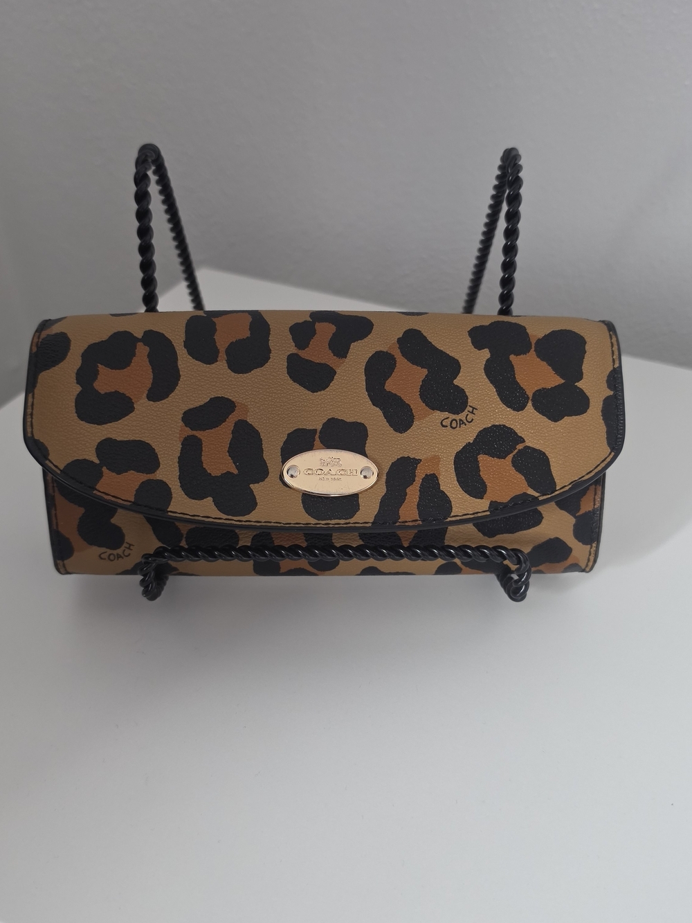 Coach Leopard Print Crossbody in Brown and Black
